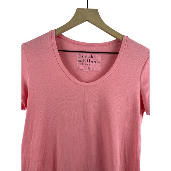 Frank & Eileen Women's XS Essential Scoop Neck Tee Lab Short Sleeve T-Shirt Pink - Picture 2 of 11